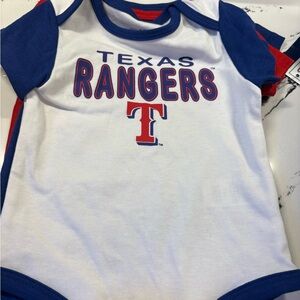 Texas Rangers Baby One-Piece Bodysuit - White and Blue